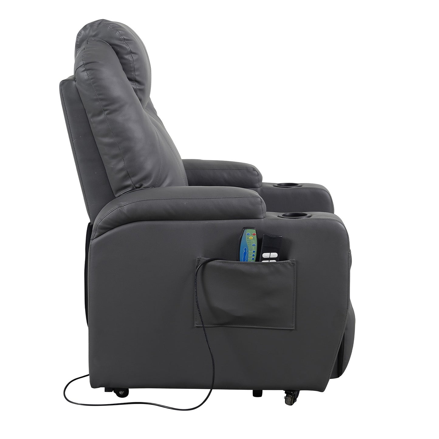 BER2 EVOLUTION: Alzapersona con Relax 2 motori. Vibromassaggio. Portabicchieri. Meccanica standard Kit 4 ruote con freno