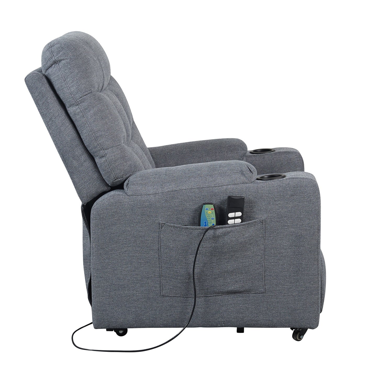 PAT2 EVOLUTION: Alzapersona con Relax 2 motori. Vibromassaggio e riscaldamento. Portabicchieri. Meccanica standard Kit 4 ruote con freno