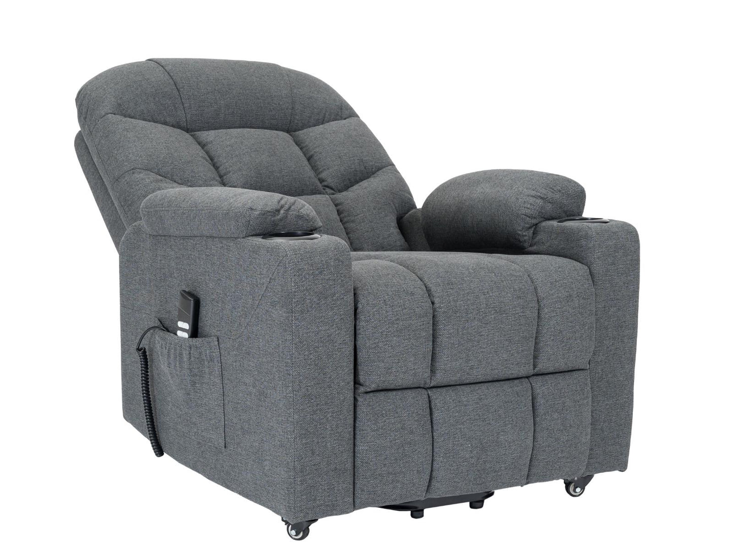 PAT2 : Alzapersona con Relax 2 motori. Vibromassaggio. Portabicchieri. Meccanica standard Kit 4 ruote con freno