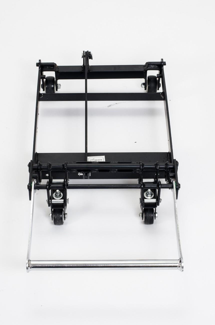 Roller system carrello attivabile da barra posteriore per spostare utente seduto su poltrona (adatto a meccaniche zero gravity)