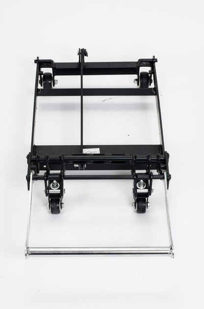 Roller system carrello attivabile da barra posteriore per spostare utente seduto su poltrona (adatto a meccaniche zero gravity)