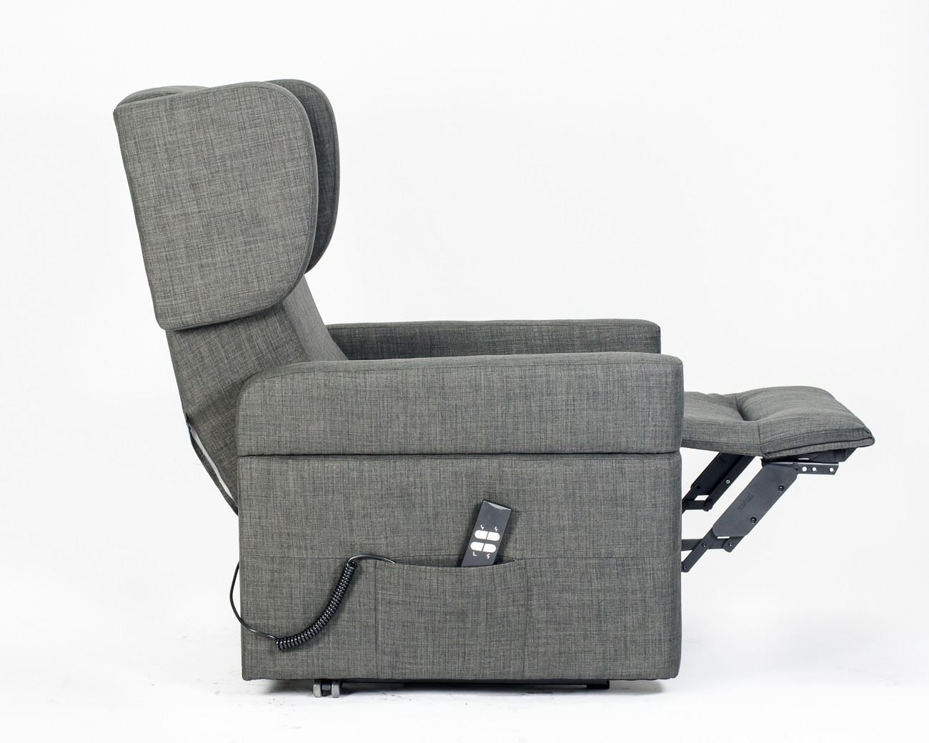 VES : Alzapersona con Relax 2 motori. Braccioli e orecchie estraibili maniglie tavolino estraibile 4 ruote BIG con freno