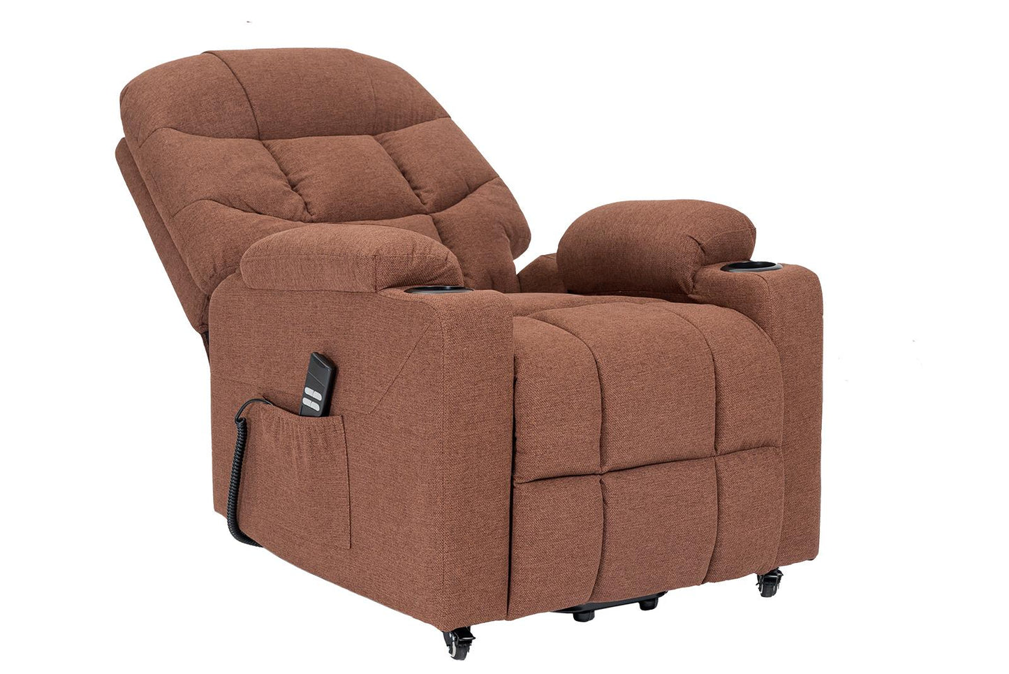 PAT2 : Alzapersona con Relax 2 motori. Vibromassaggio. Portabicchieri. Meccanica standard Kit 4 ruote con freno