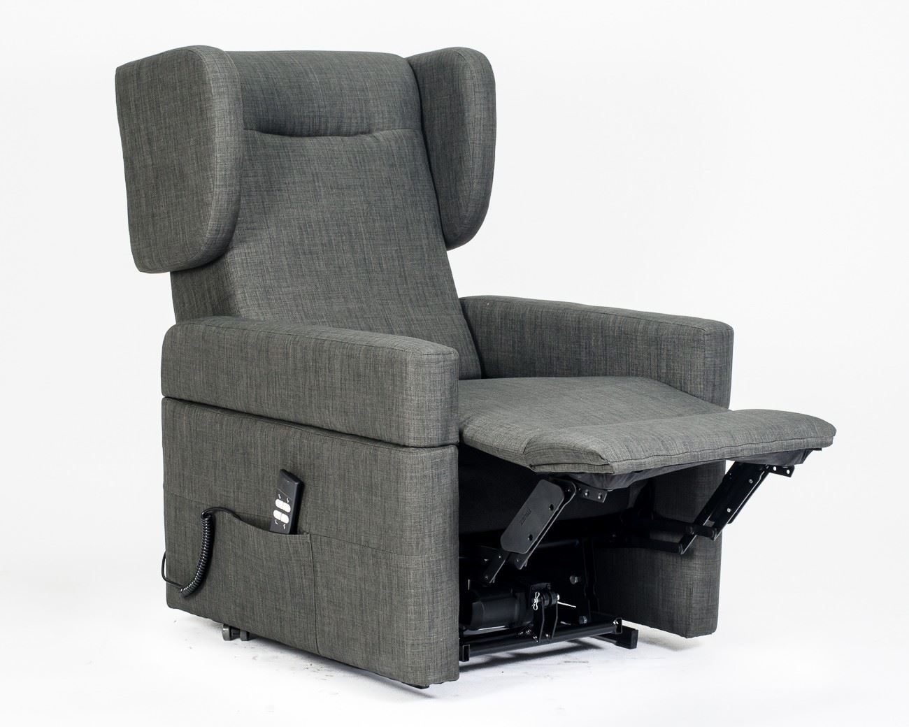 VES : Alzapersona con Relax 2 motori. Braccioli e orecchie estraibili maniglie tavolino estraibile 4 ruote BIG con freno