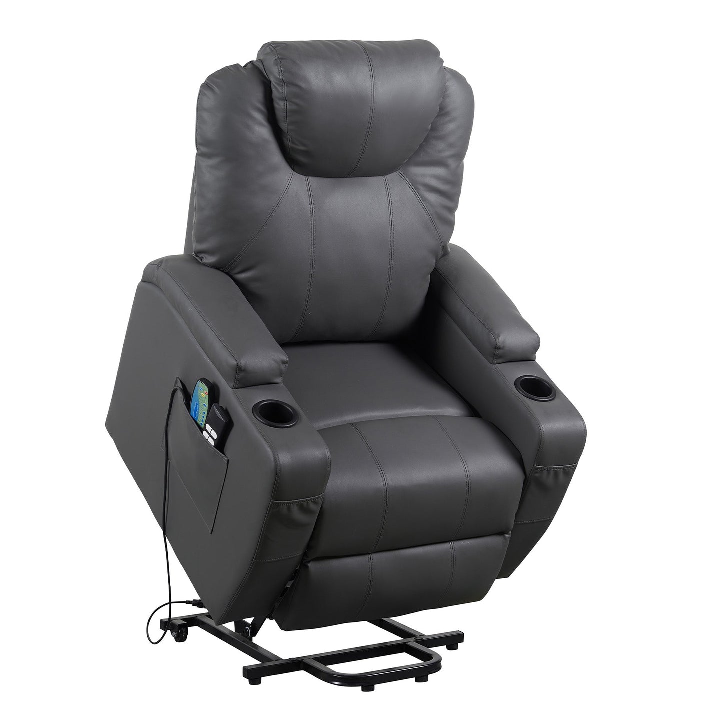 BER2 EVOLUTION: Alzapersona con Relax 2 motori. Vibromassaggio. Portabicchieri. Meccanica standard Kit 4 ruote con freno