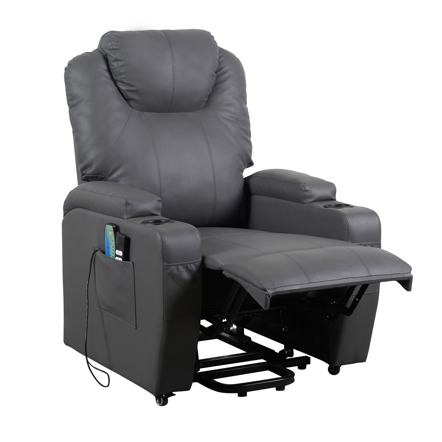 BER2 EVOLUTION: Alzapersona con Relax 2 motori. Vibromassaggio. Portabicchieri. Meccanica standard Kit 4 ruote con freno