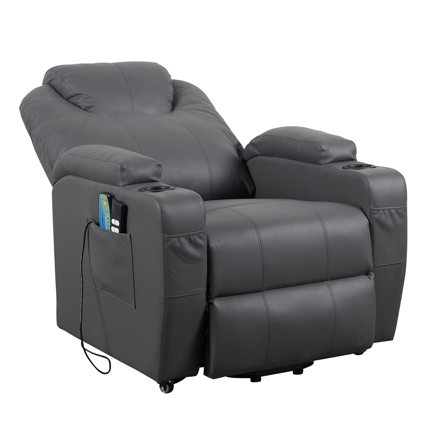 BER2 EVOLUTION: Alzapersona con Relax 2 motori. Vibromassaggio. Portabicchieri. Meccanica standard Kit 4 ruote con freno