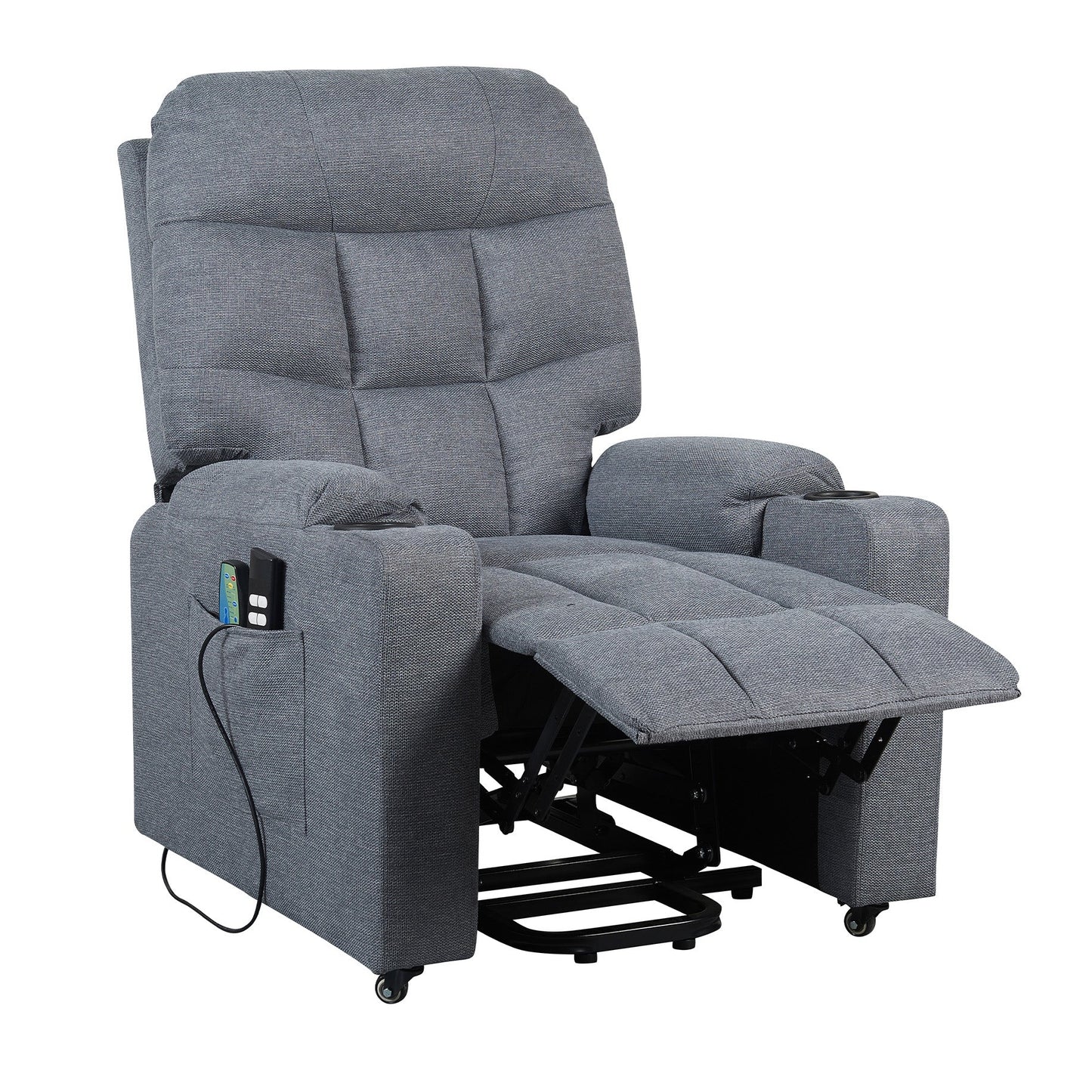 PAT2 EVOLUTION: Alzapersona con Relax 2 motori. Vibromassaggio e riscaldamento. Portabicchieri. Meccanica standard Kit 4 ruote con freno