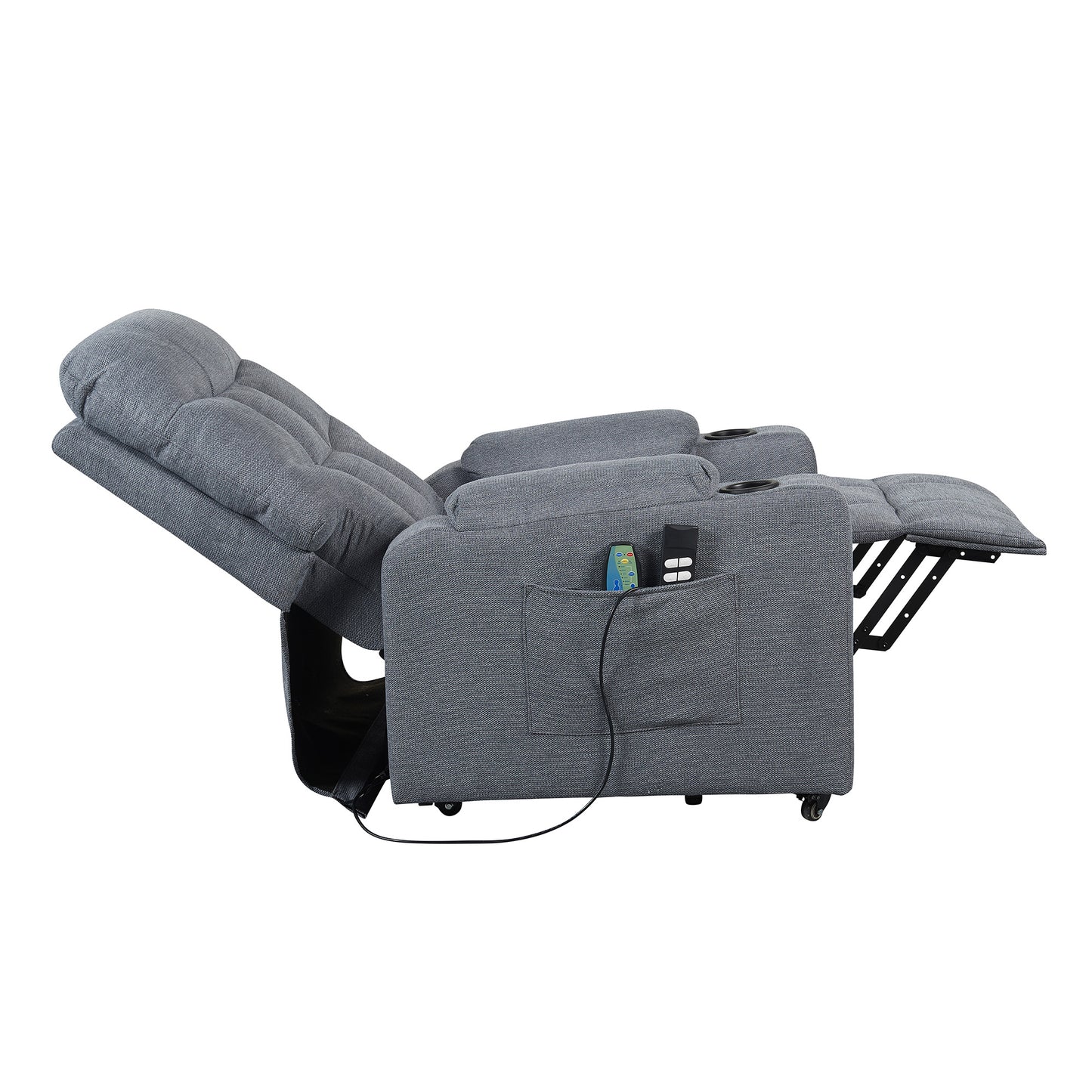 PAT2 EVOLUTION: Alzapersona con Relax 2 motori. Vibromassaggio e riscaldamento. Portabicchieri. Meccanica standard Kit 4 ruote con freno