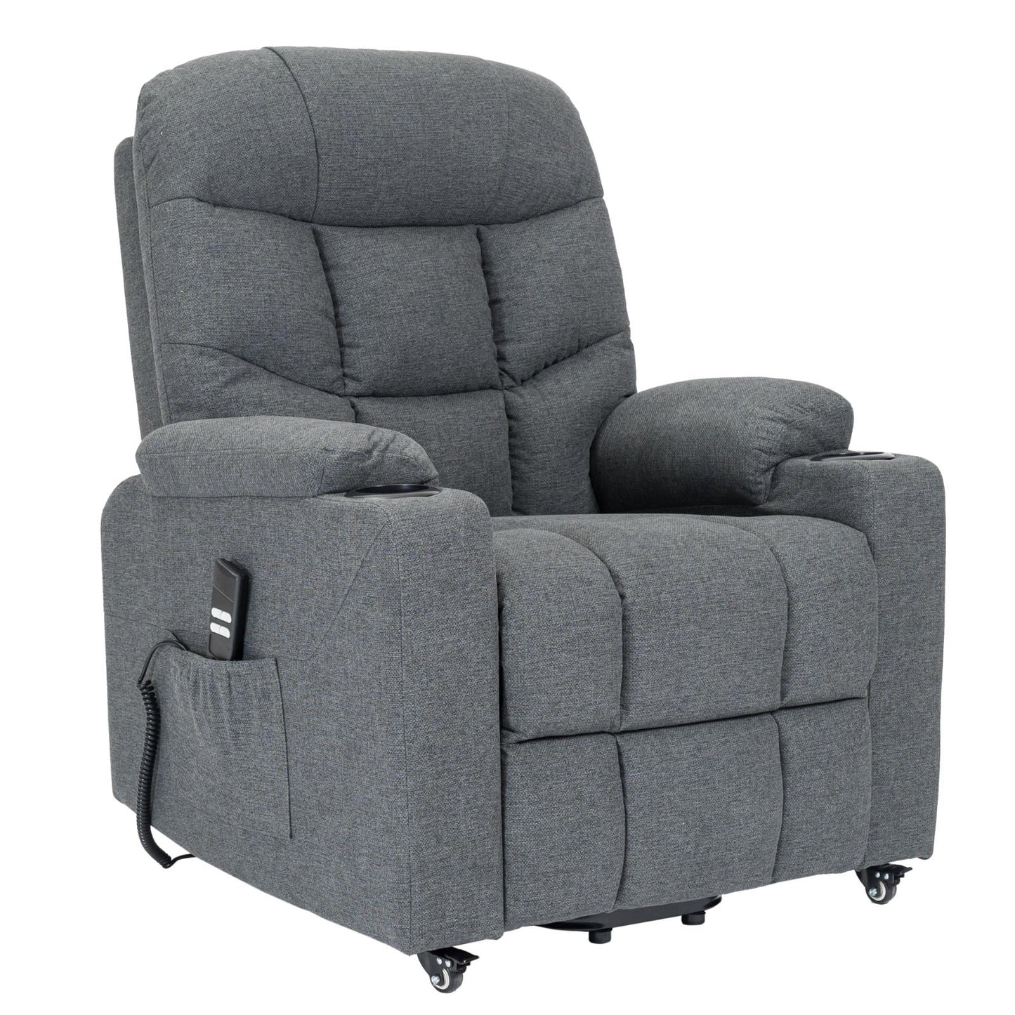 PAT2 : Alzapersona con Relax 2 motori. Vibromassaggio. Portabicchieri. Meccanica standard Kit 4 ruote con freno